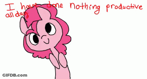 Pink Worm Saying I Have Done Nothing Productive GIF