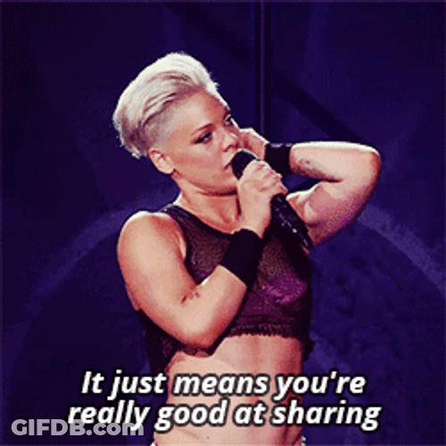 Pink You're Really Good At Sharing GIF