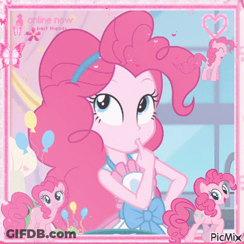 Pinkie Pie From My Little Pony Equestria Girls Is Thinking GIF