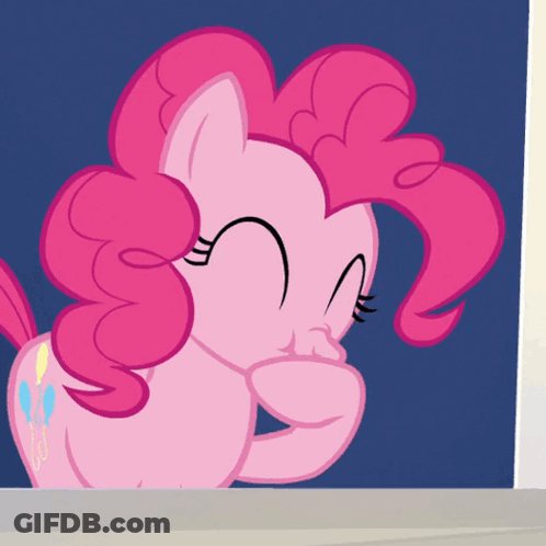 Pinkie Pie From My Little Pony Is Covering Her Mouth With Her Hand GIF