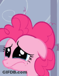 Pinkie Pie From My Little Pony Is Crying With Tears Running Down Her Face GIF