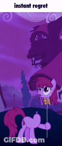 Pinkie Pie From My Little Pony Is Holding A Balloon And Says Instant Regret GIF