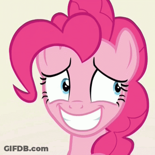Pinkie Pie From My Little Pony Is Smiling And Making A Face GIF