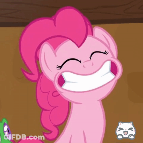 Pinkie Pie From My Little Pony Is Smiling With Her Eyes Closed GIF
