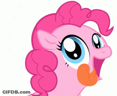 Pinkie Pie From My Little Pony Looks Surprised With Her Mouth Open GIF