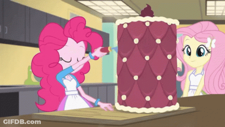 Pinkie Pie Monalisa Cake GIF