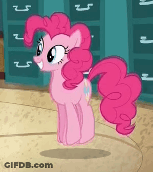 Pinkie Pie Pink Pony Standing On Round Carpet GIF