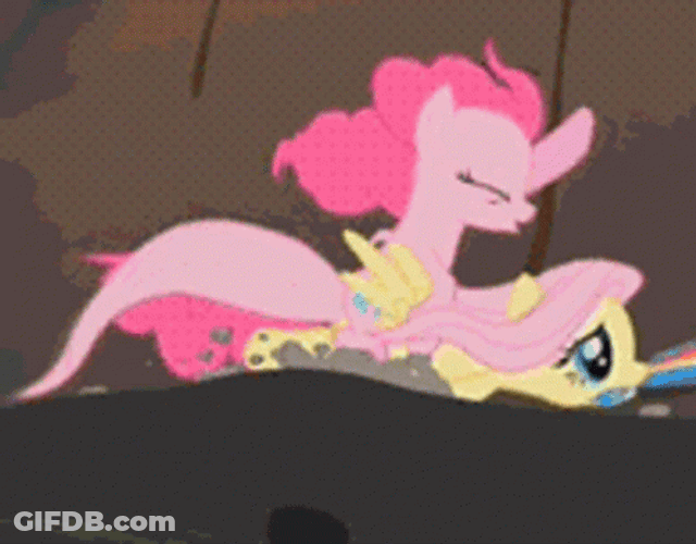 Pinkie Pie Riding Fluttershy Mlp GIF