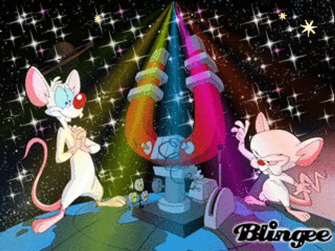 Pinky And The Brain Magnet Glitter Art GIF