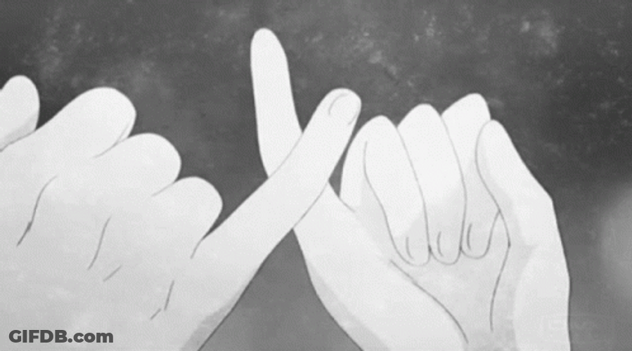 Pinky Promise Black And White GIF