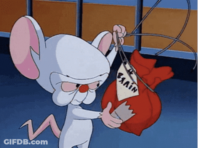 Pinky Rummaging Bag Holding Globe Keychain GIF