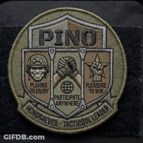 Pino Playing To Enjoy Pleasure To Win Participate Anywhere Honoraever Tacticool Leader Patch GIF