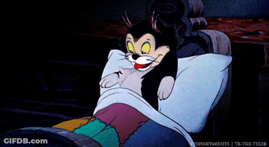 Pinocchio Figaro Cat Cozy Bed GIF