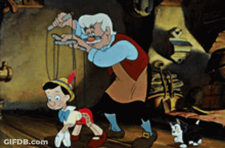 Pinocchio Geppetto Figaro Walking GIF
