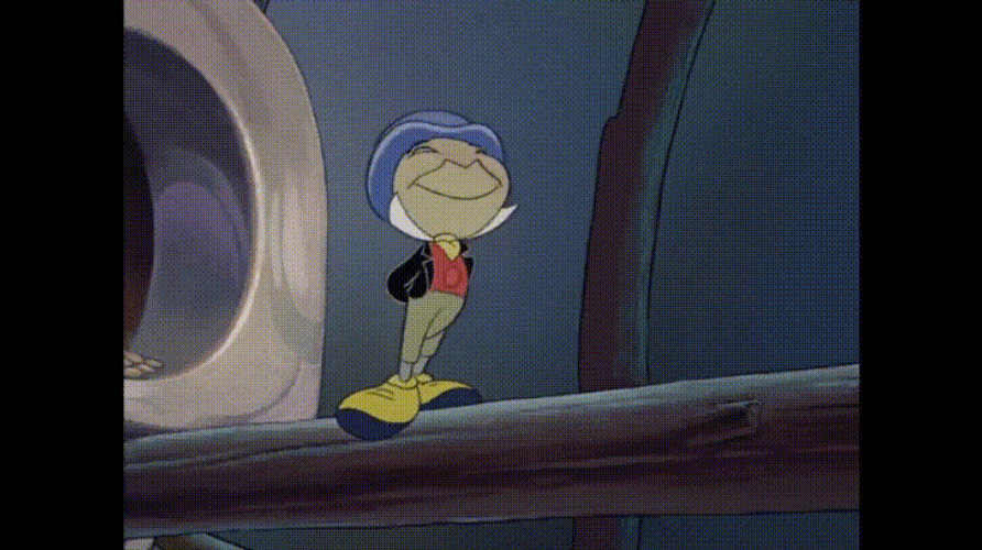 Pinocchio Jiminy Cricket Shocked GIF