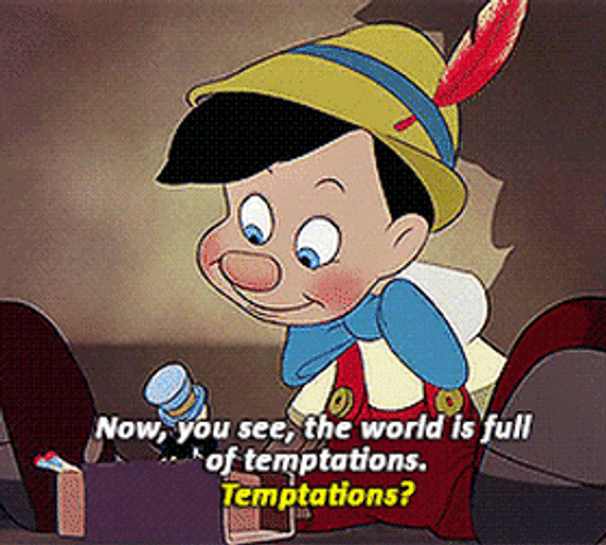 Pinocchio Jiminy Cricket World Temptations GIF