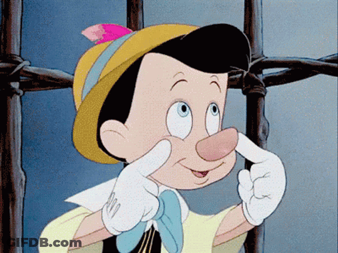 Pinocchio Lying Nose Shocked GIF