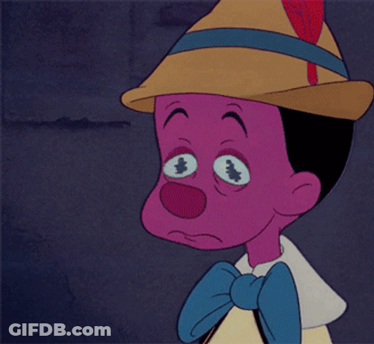 Pinocchio Not Feeling Well GIF