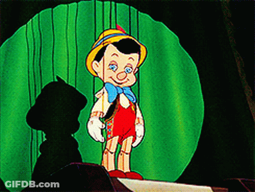Pinocchio Standing On Stage GIF
