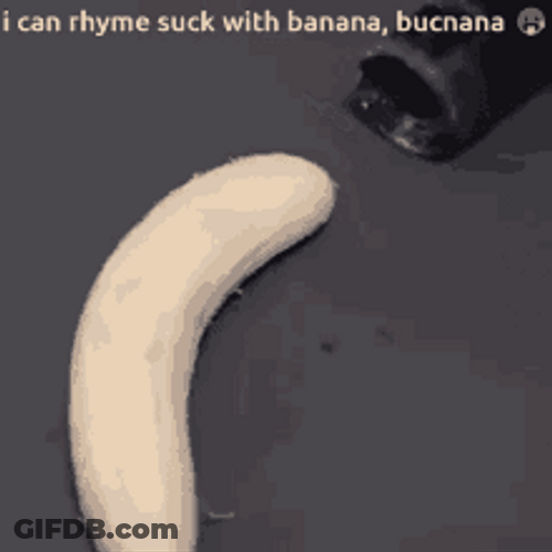 Pipe Sucking Peeled Banana GIF