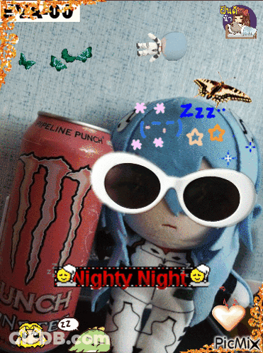 Pipeline Punch Can Next To Stuffed Animal GIF