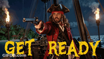 Pirate Costume Man Pointing Gun Saying Get Ready GIF