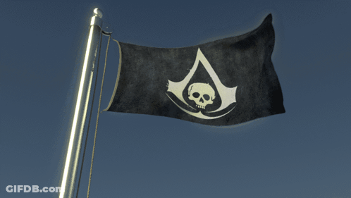 Pirate Flag With Skull And Cross GIF