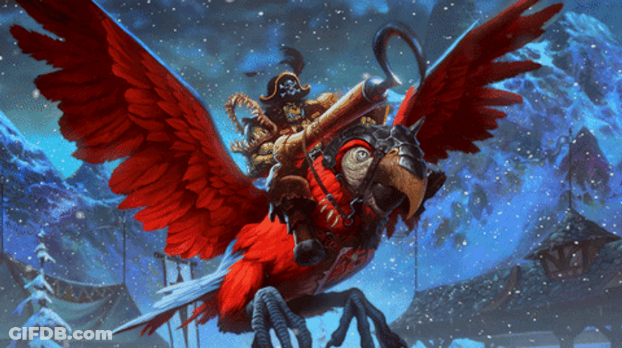 Pirate Gorilla Riding A Giant Parrot GIF
