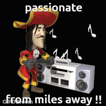 Pirate Holding Boombox Passionate From Miles Away GIF