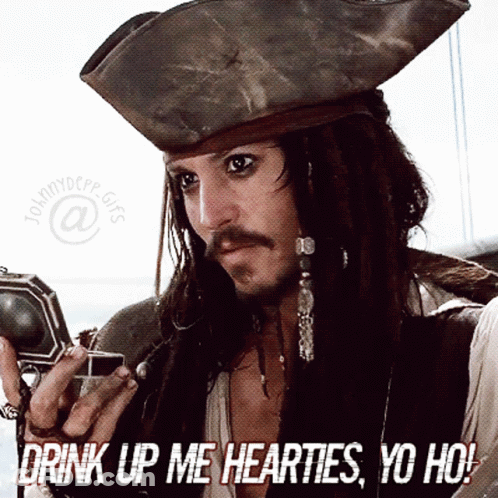 Pirate Man Drink Up Me Hearties Yo Ho GIF
