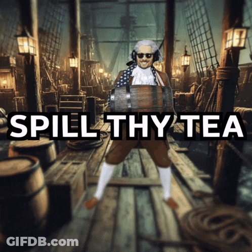 Pirate Man Holding Barrel Spill Thy Tea GIF