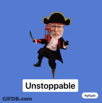 Pirate Man Holding Sword And Unstoppable Sign GIF