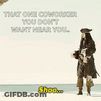 Pirate Man Talking On Beach GIF