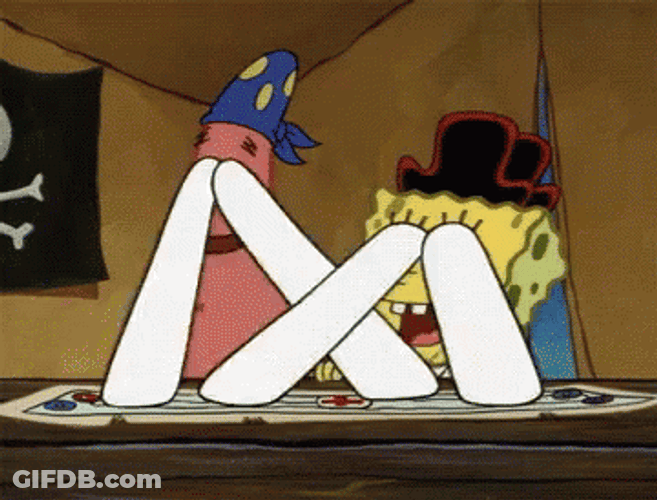 Pirate Map Spongebob Patrick Looking For Treasure GIF