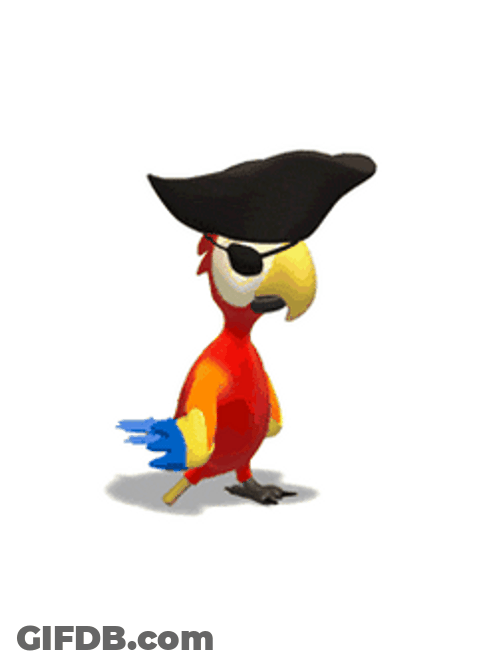Pirate Parrot Walking GIF