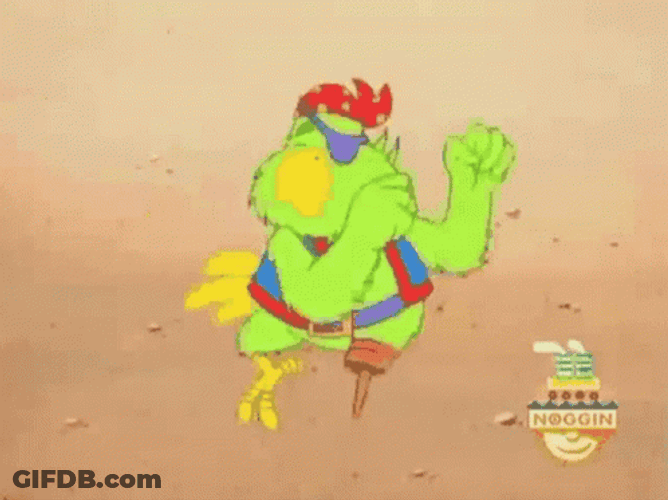 Pirate Parrot With Eye Patch Dancing GIF