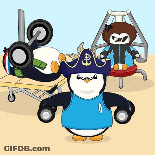 Pirate Penguins Go To The Gym GIF