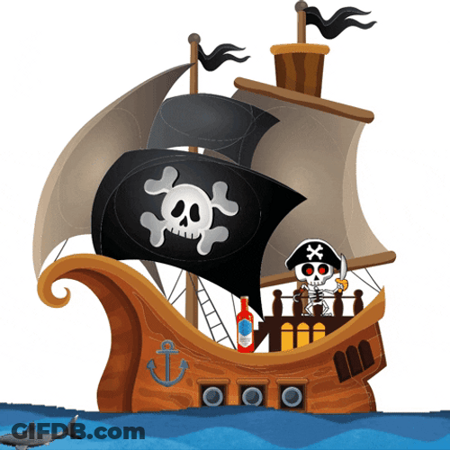 Pirate Ship Skeleton GIF