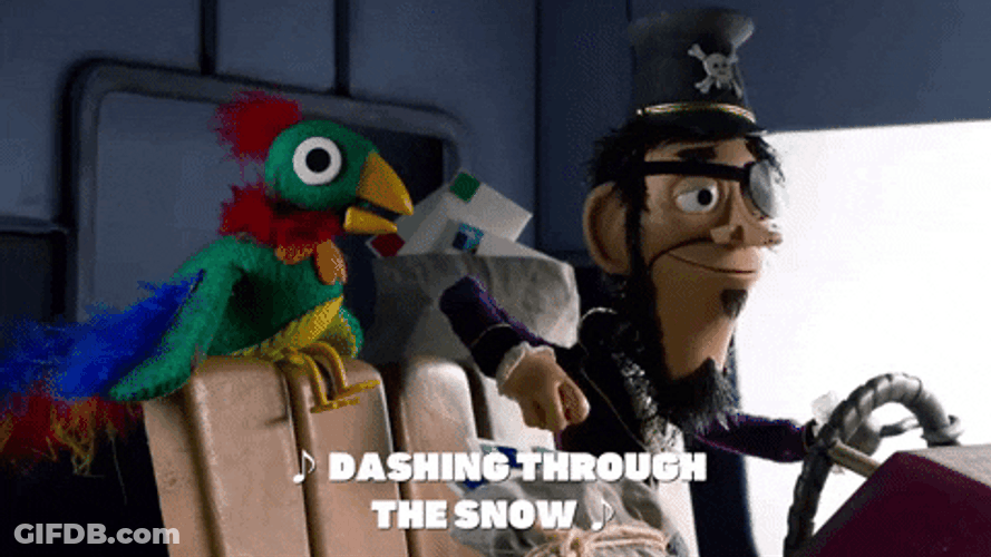 Pirate Talking To His Parrot While Driving GIF
