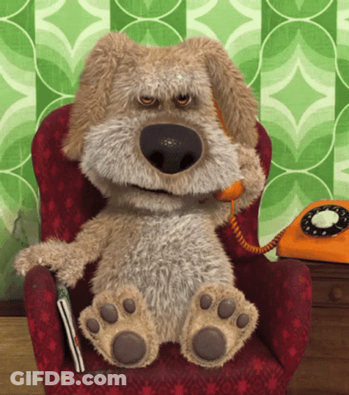 Pissed Off Talking Ben Dog Hang Up Phone GIF