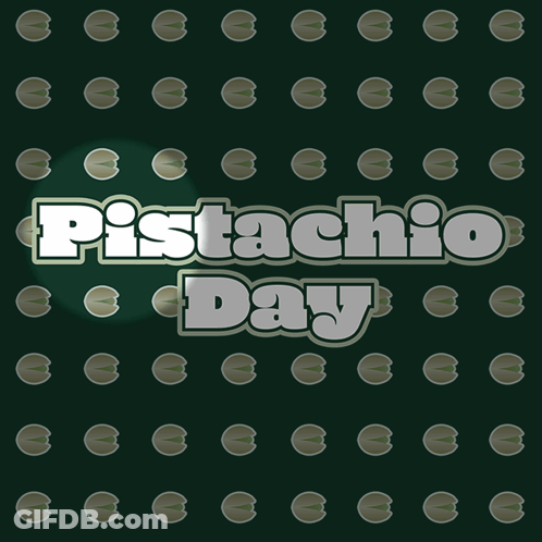 Pistachio Day Green Background White Letters GIF