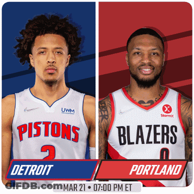 Pistons And Blazers Playing Game GIF