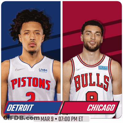 Pistons And Bulls Basketball Game March 9 GIF