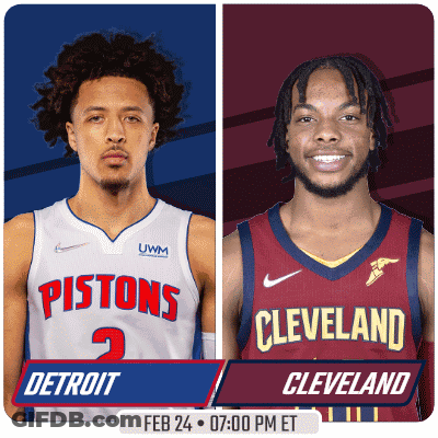 Pistons And Cleveland Players On Poster GIF