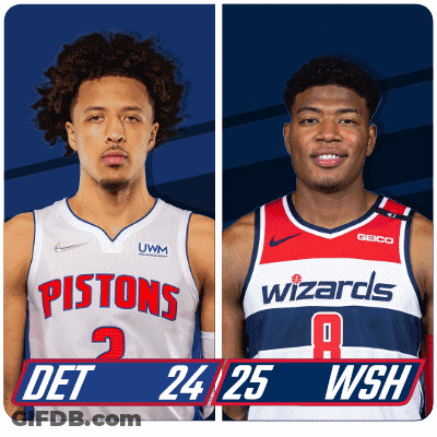 Pistons And Wizards Basketball Players Standing Together GIF
