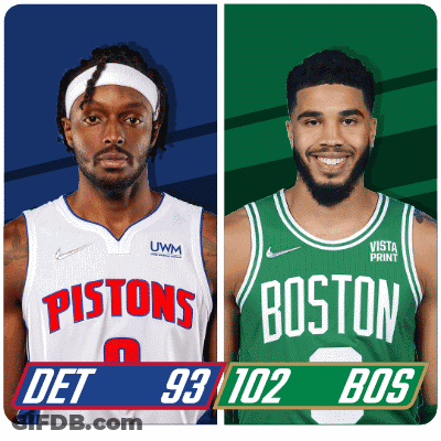 Pistons Player And Boston Celtics Player GIF