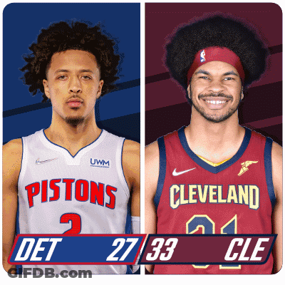 Pistons Player And Cleveland Player Side By Side GIF