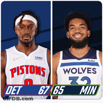 Pistons Player And Wolves Player GIF