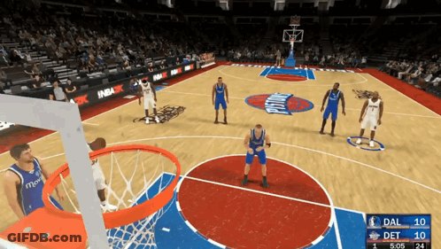 Pistons Vs Dallas Basketball Game GIF