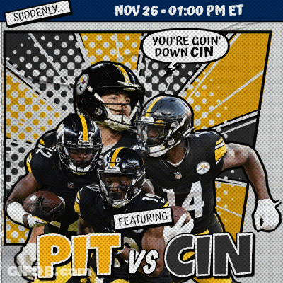 Pit Vs Cin Advertisement With Pittsburgh Steelers Players GIF